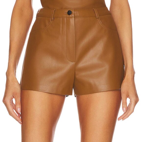 CULTNAKED High-Waisted Faux Leather Brown Short, Size: XS (Worn once!) - Picture 3 of 6